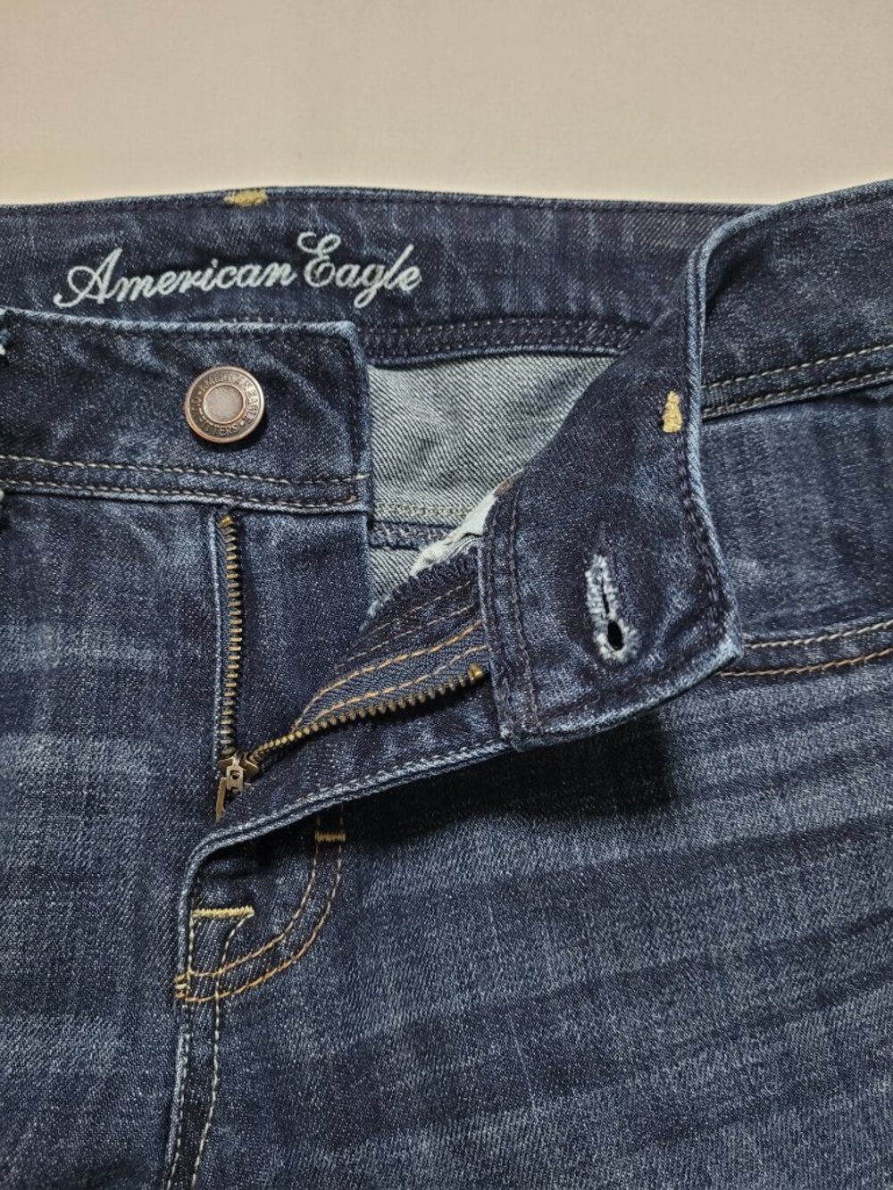 American Eagle Bootcut Jeans Mid Rise Dark Wash Stretch Size 8 Indie Sleaze - Picture 6 of 10